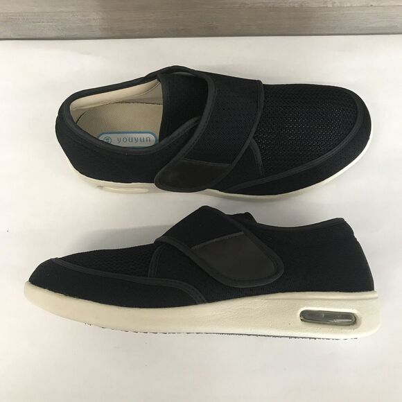 Youyun Black Diabetic Edema Walking Casual Shoe Hook & Loop Strap Men’s 11 NWOT - Picture 11 of 11